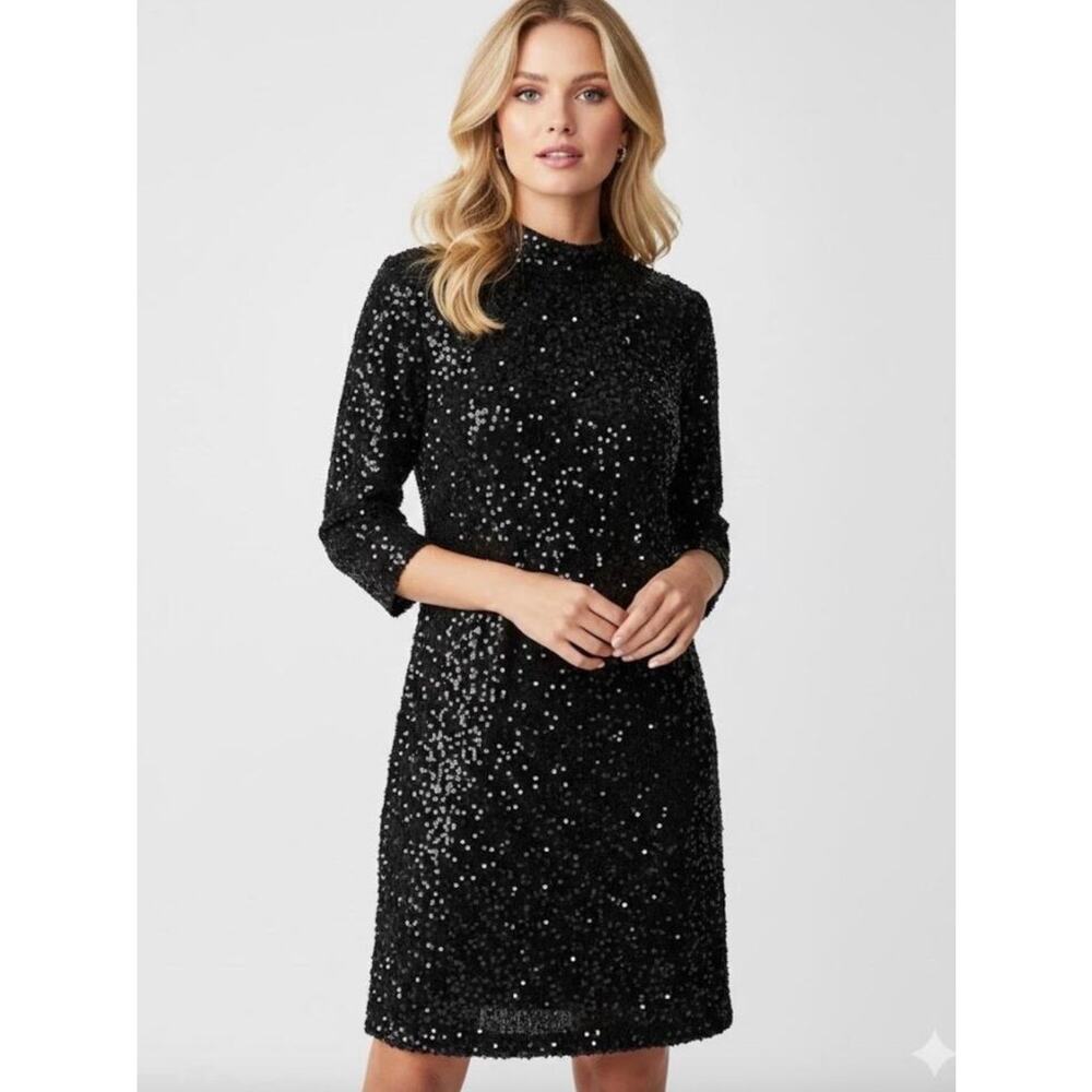 J. Mclaughlin Black Sequence Dress Size Small NWT